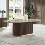 Clayten Dining Table w/Natural Marble Top
