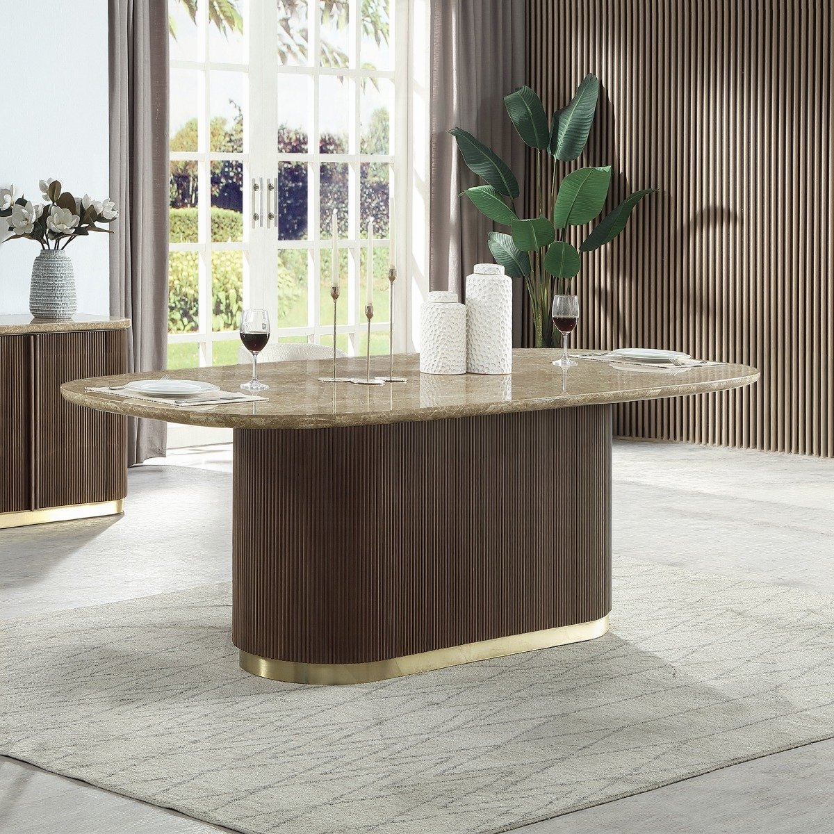 dn07000.jpg Clayten Dining Table w/Natural Marble Top - Image 1