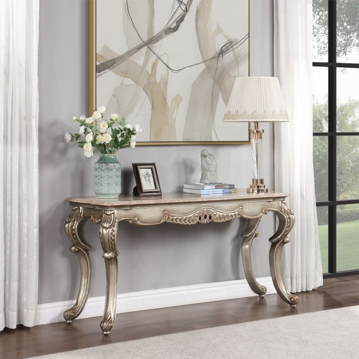 lv01785_3.jpg Miliani Sofa Table W/Marble Top - Image 1