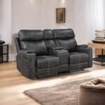 Hirah Motion Loveseat w/Console & USB Port - Image 9