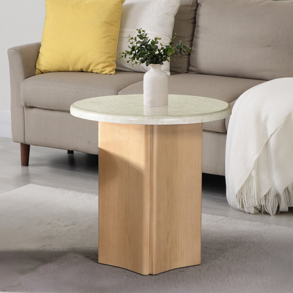 lv03006_4.jpg Qwin End Table W/Marble Top - Image 1