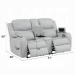 Elonzo Power Motion Loveseat w/Console, LED, Power Headrest & Speaker - Image 11