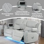 Elonzo Power Motion Loveseat w/Console, LED, Power Headrest & Speaker - Image 13