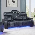Ephron Power Motion Sofa W/Dropdown Table, Wireless Charging, Reading Light, Power Headrests & LED