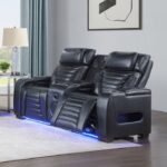 Ephron Power Motion Loveseat W/ Console, Power Headrests, LED & Speakers