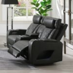 Taddeo Power Motion Loveseat w/Console, Speaker, USB, Wireless Charger & LED