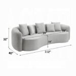 Barasa Oversized Compressed Sofa w/5 Pillows - Image 2