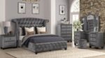 SOPHIA FULL 4 PC VANITY BEDROOM SET IN GRAY - Image 2